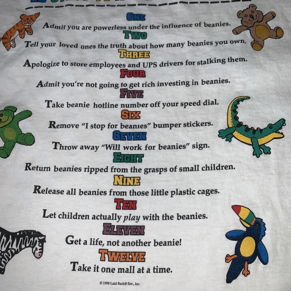 Vintage Ty Beanie Ford Clinic Baby Collectors Tee T-shirt L‎ 1998 Excellent 90's - Picture 8 of 9